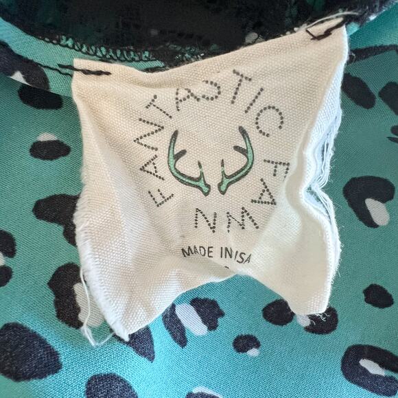 Fantastic Fawn Teal Leopard Tank Top Small - Picture 4 of 5